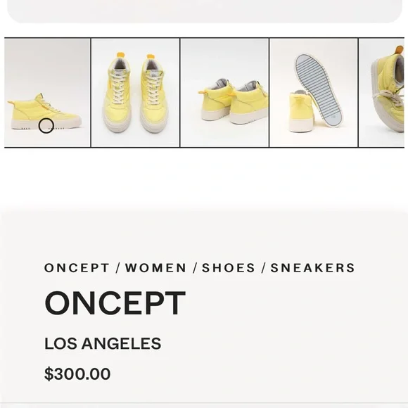 ONCEPT Los Angeles High top Sneakers Pale Lime New - Picture 8 of 8